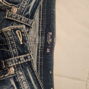 Miss Me Jeans Torn Saddle Stitch Skinny Jean Womens 28